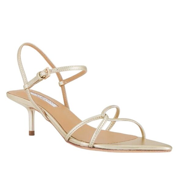 Tony Bianco Florida Sandals in Gold Nappa Metallic Gold 8 Womens Low Heels - Picture 2 of 12